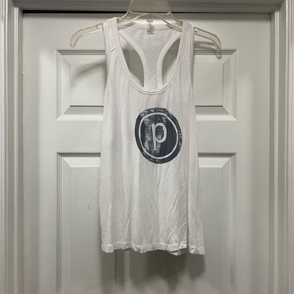 Tie-dye Beyond Yoga w/Pure Barre Navy Circle P Tank Top